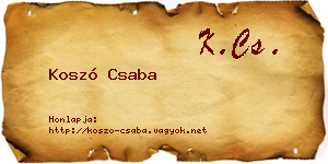Koszó Csaba névjegykártya