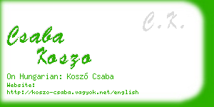 csaba koszo business card